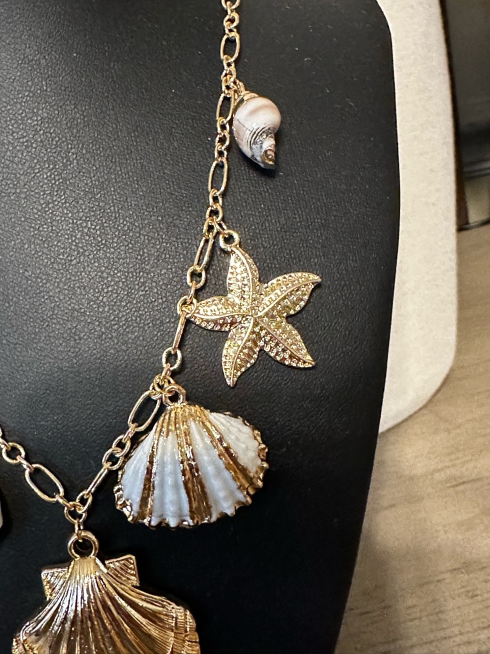 Altar'd State Gold Shell & Starfish Charm Necklace & Earring Set - Picture 3 of 8